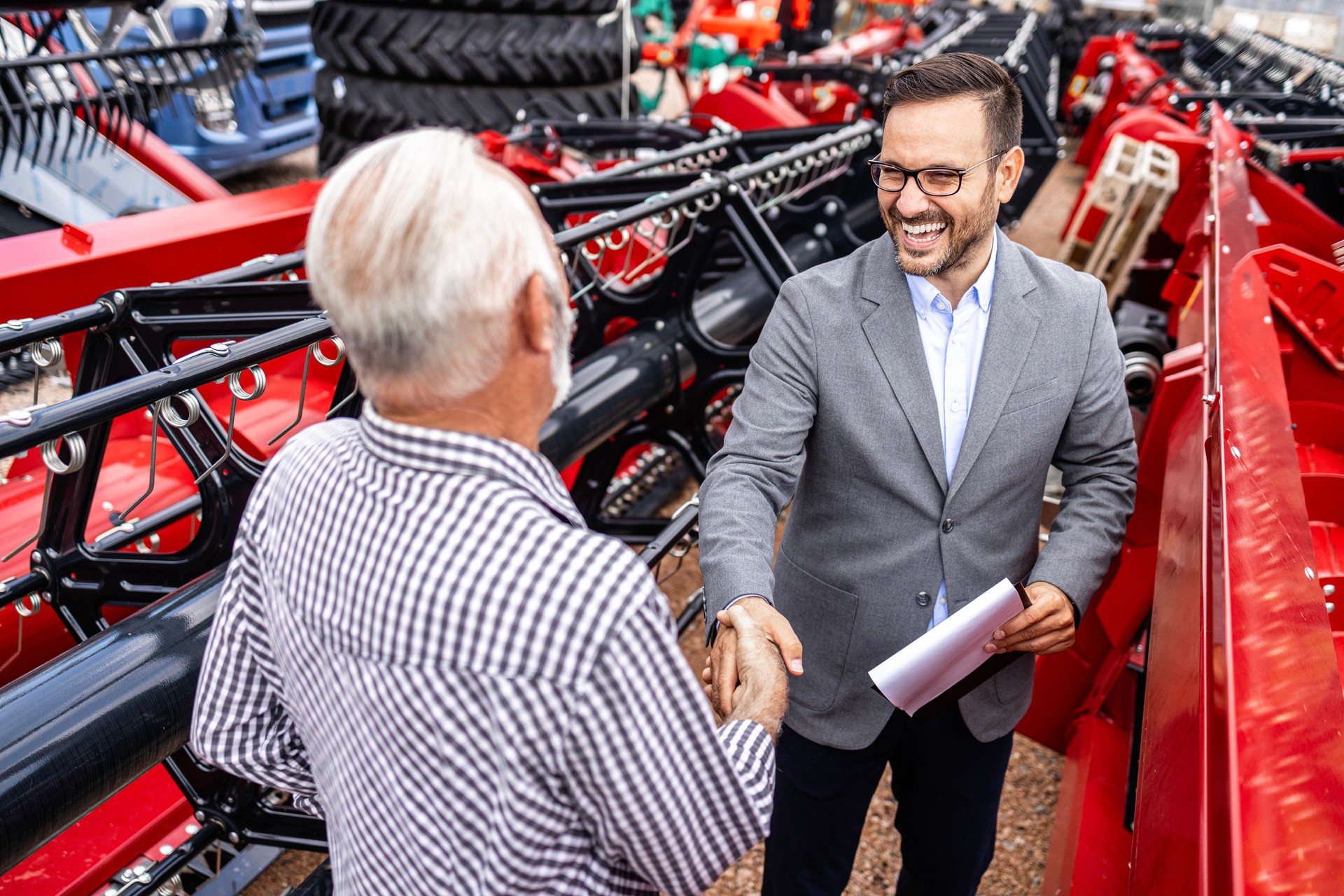 Selling farming equipment and agricultural machinery.